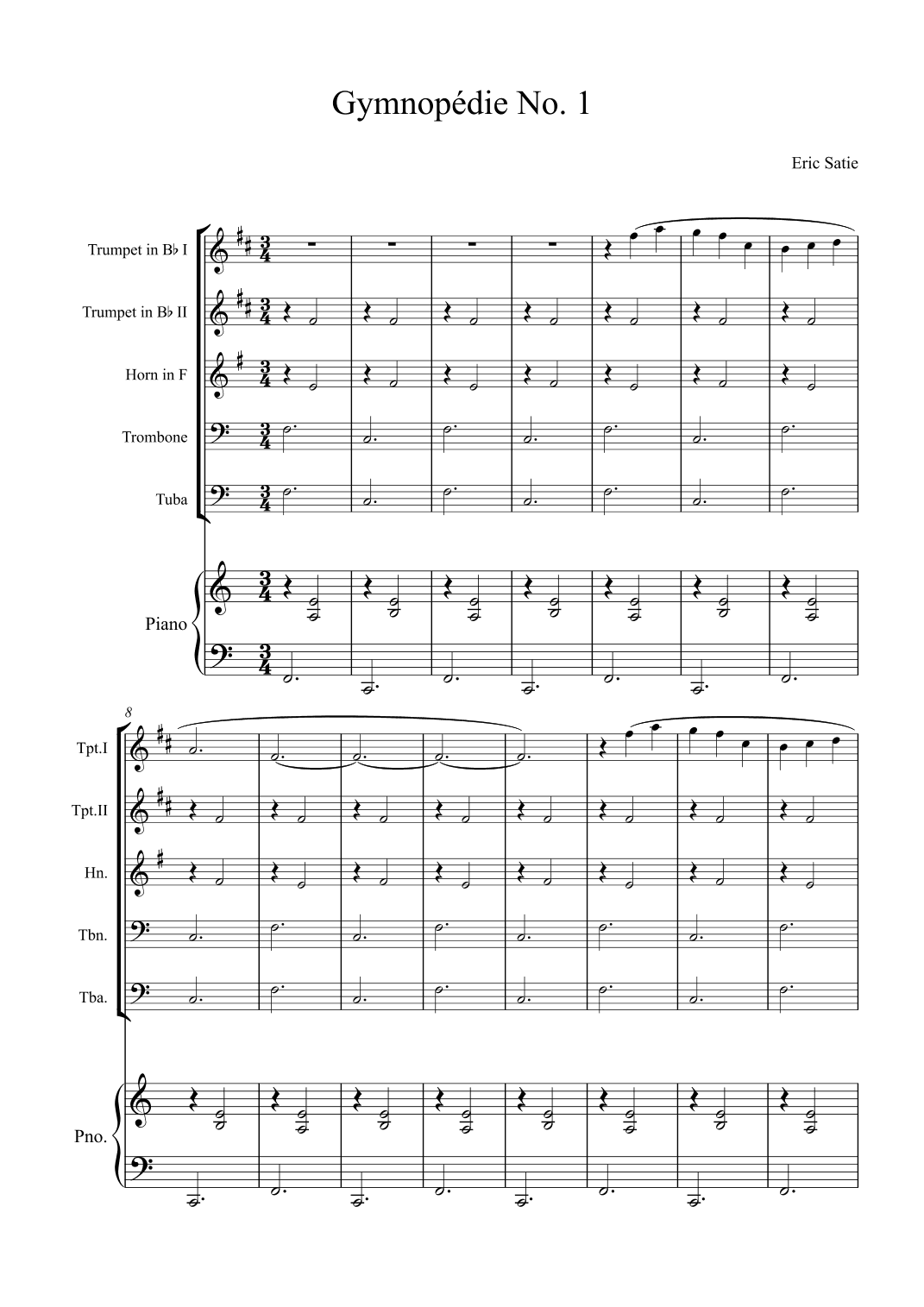 Gymnopédie No. 1 (arr. Alex Nunes Rodrigues)