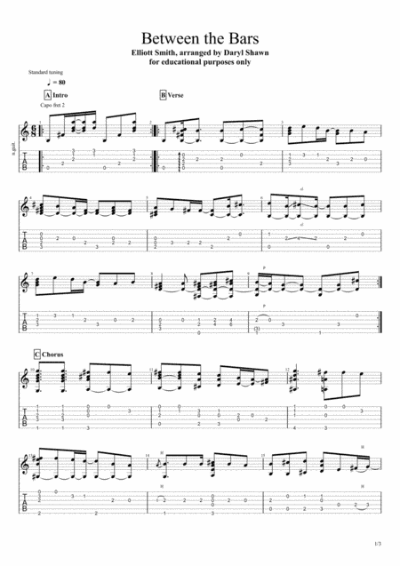 Between The Bars (arr. Daryl Shawn)