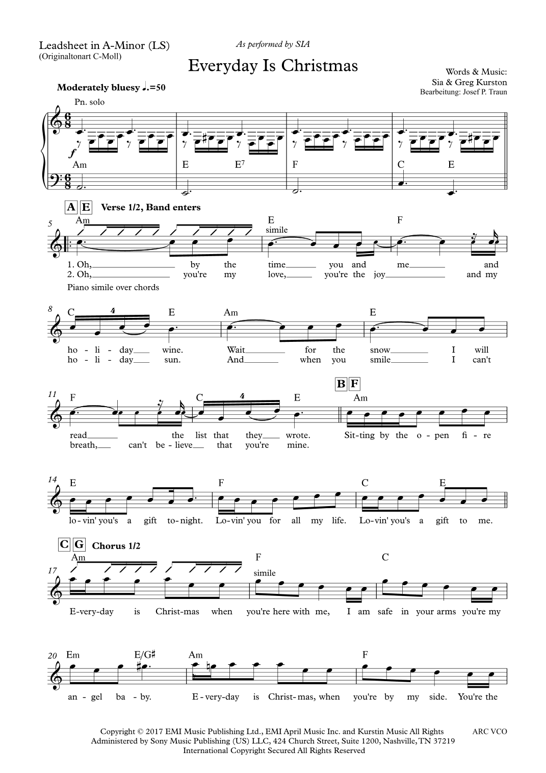 Everyday Is Christmas (arr. Josef Peter Traun)