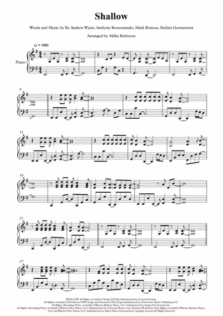 Shallow (arr. Milka Rubtsova)