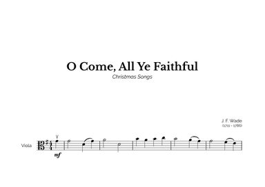 O Come, All Ye Faithful for Easy Viola Solo (arr. Marcos Soares)