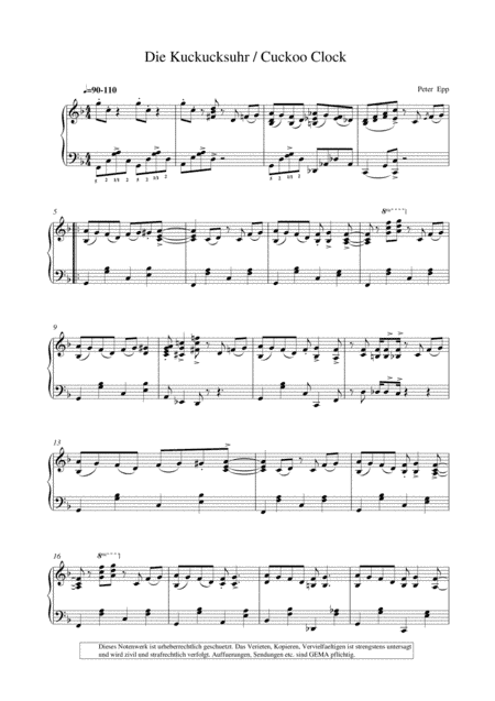 Cuckoo Clock, (Piano Collection fuer Entertainer)