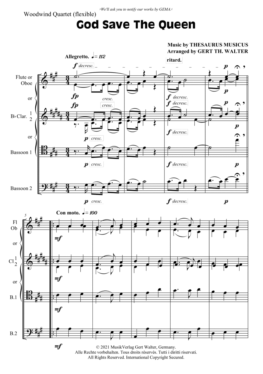 God Save The Queen (arr. Gert Th. Walter)