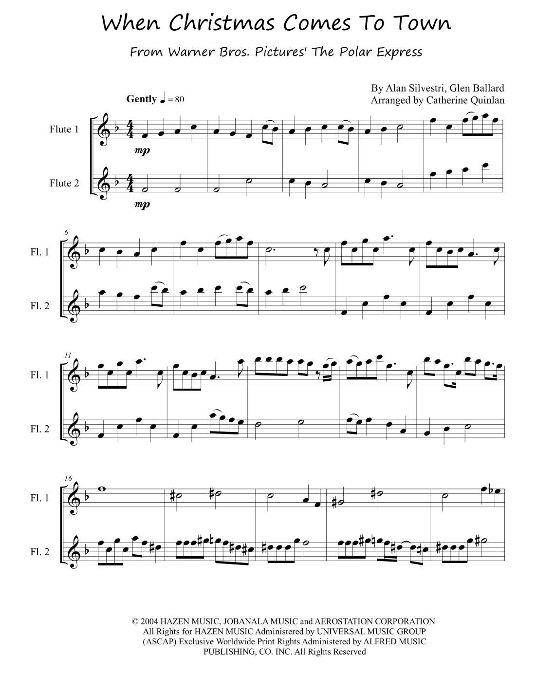 When Christmas Comes To Town (arr. Catherine Quinlan)