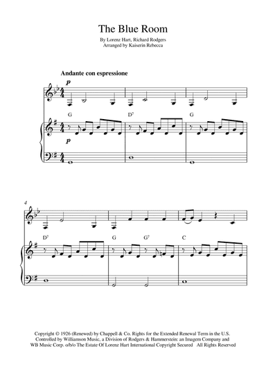 The Blue Room (arr. Kaiserin Rebecca)