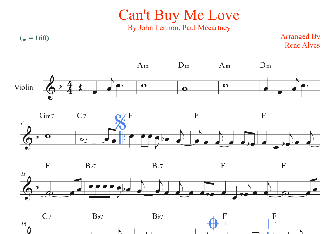 Can't Buy Me Love (arr. Rene Alves)