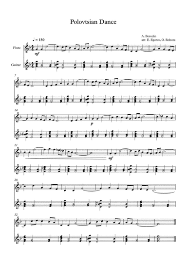 Polovtsian Dance, Alexander Borodin, For Flute & Guitar