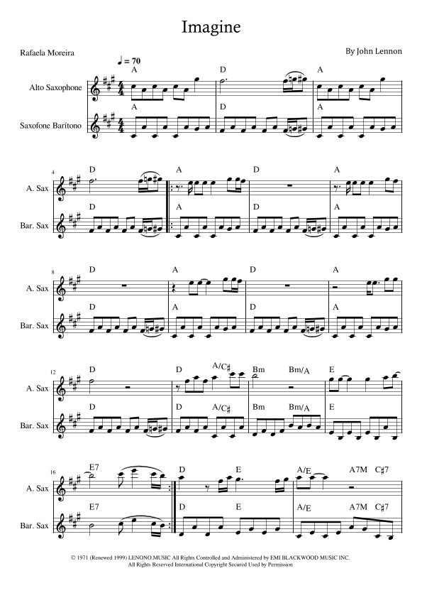 Imagine (arr. Rafaela Moreira)