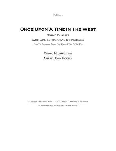 Once Upon A Time In The West (arr. John Hoesly)