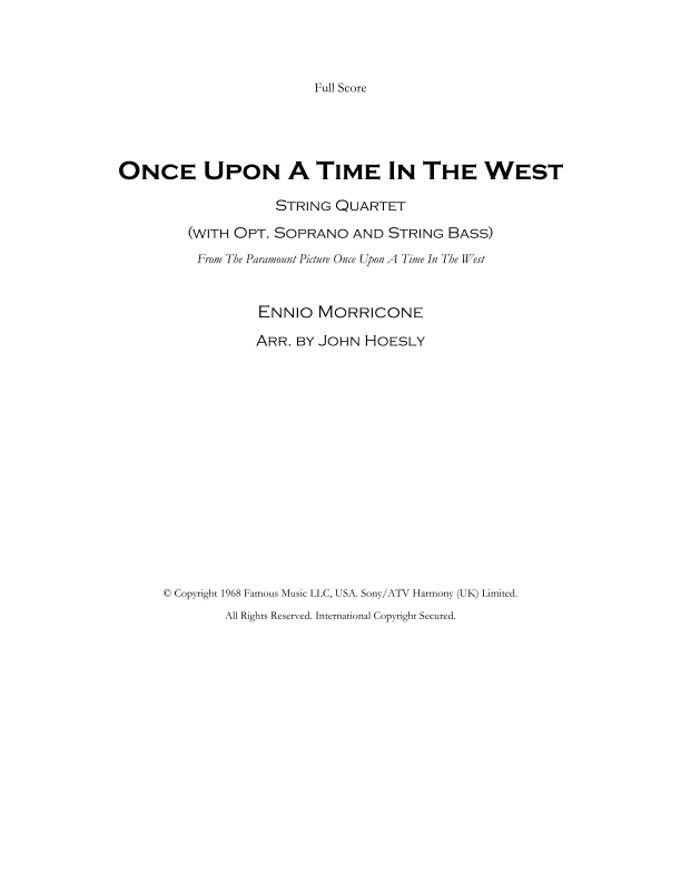 Once Upon A Time In The West (arr. John Hoesly)