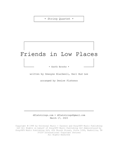 Friends In Low Places (arr. Denise Flatness)