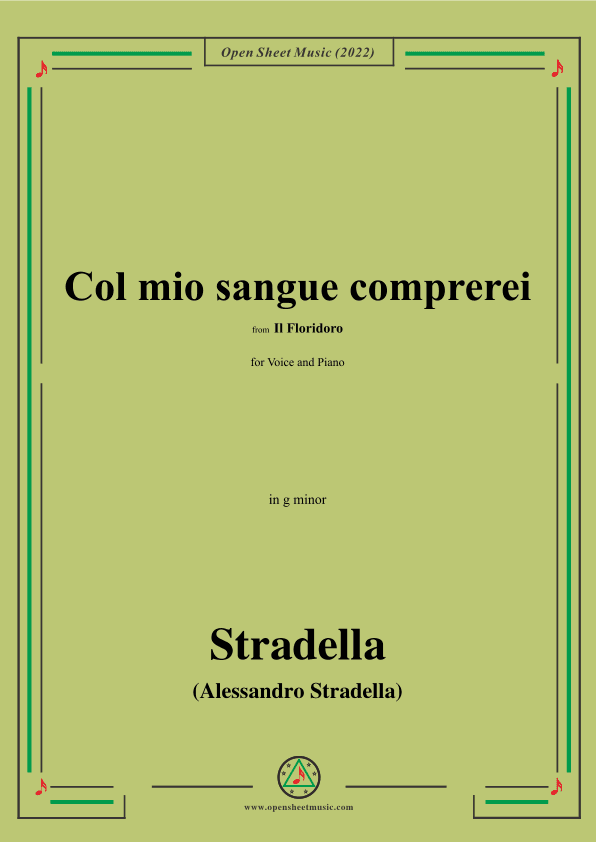 Stradella-Col mio sangue comprerei,from Il Floridoro,in g minor (arr. OSM Press)