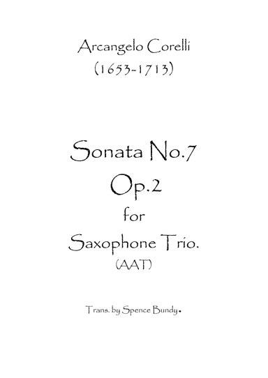 Sonata No.7 Op.2 (arr. Spence Bundy)