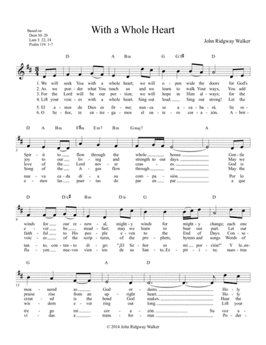 With a Whole Heart (Leadsheet)