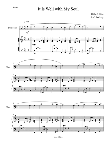 It Is Well with My Soul (Trombone Solo with Piano Accompaniment) (arr. B. C. Dockery)