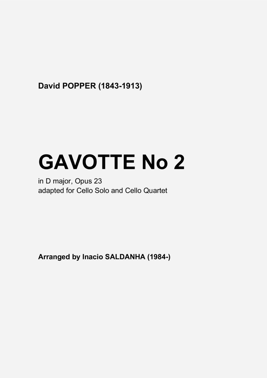 Gavotte n°2 in D major, op. 23. (arr. Inacio Saldanha)