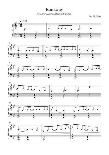 Runaway (arr. Magdalena Galka)