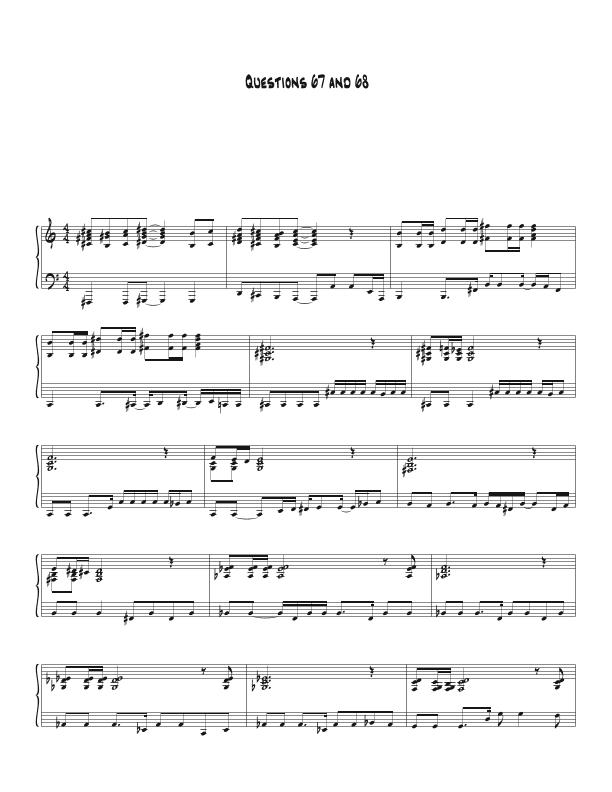 Questions 67 And 68 (arr. Biegler)