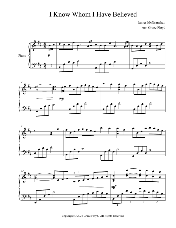 I Know Whom I Have Believed (arr. Grace Floyd)