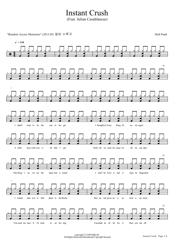 Instant Crush (arr. COPYDRUM)