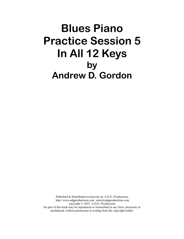 Blues Piano Practice Session 5 in All 12 Keys