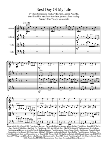 Best Day Of My Life (arr. Thiago Marconato)