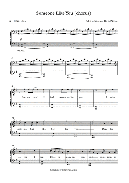 Someone Like You (arr. Daniel Nicholson)