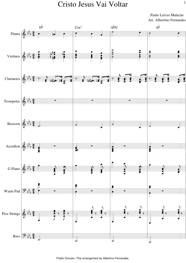 Cristo Jesus Vai Voltar - Score Only (arr. Albertino Fernandes)