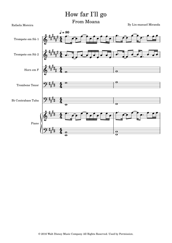How Far I'll Go (arr. Rafaela Moreira)