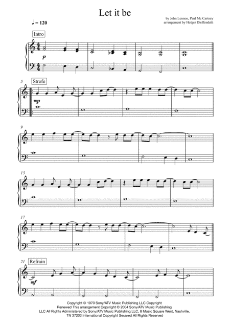 Let It Be (arr. Holger Dieffendahl)