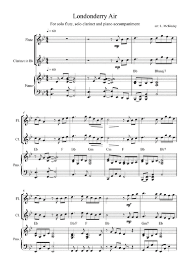 Londonderry Air - flute and clarinet duet (arr. L McKinlay)