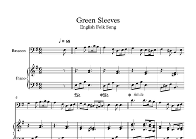 Greensleeves - English Folk Song (Bassoon + Piano) (arr. Digital Book Music)