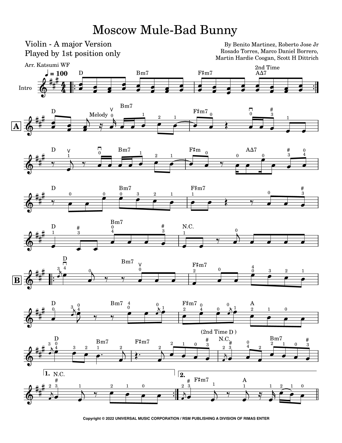 Moscow Mule (arr. Katsumi WF)