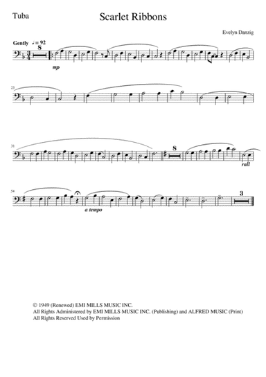 Scarlet Ribbons (for Her Hair) (arr. Gail Ford)