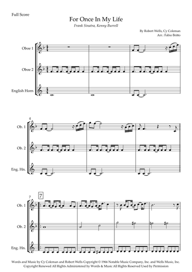 For Once In My Life (arr. Fabio Britto)