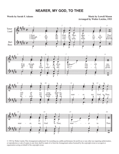 Nearer, My God, To Thee (arr. Walter Latzko)