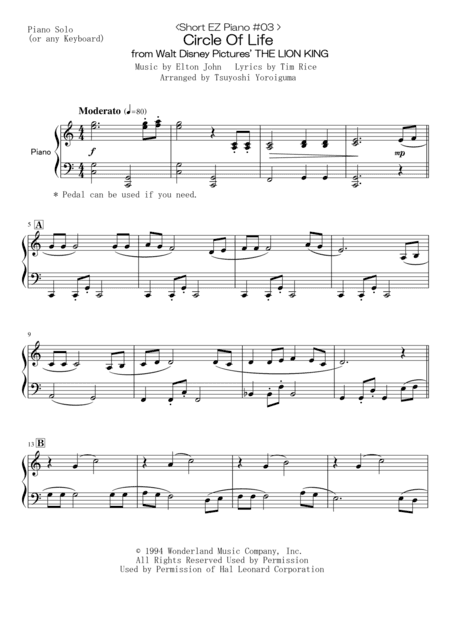 Circle Of Life (arr. Tsuyoshi Yoroiguma)