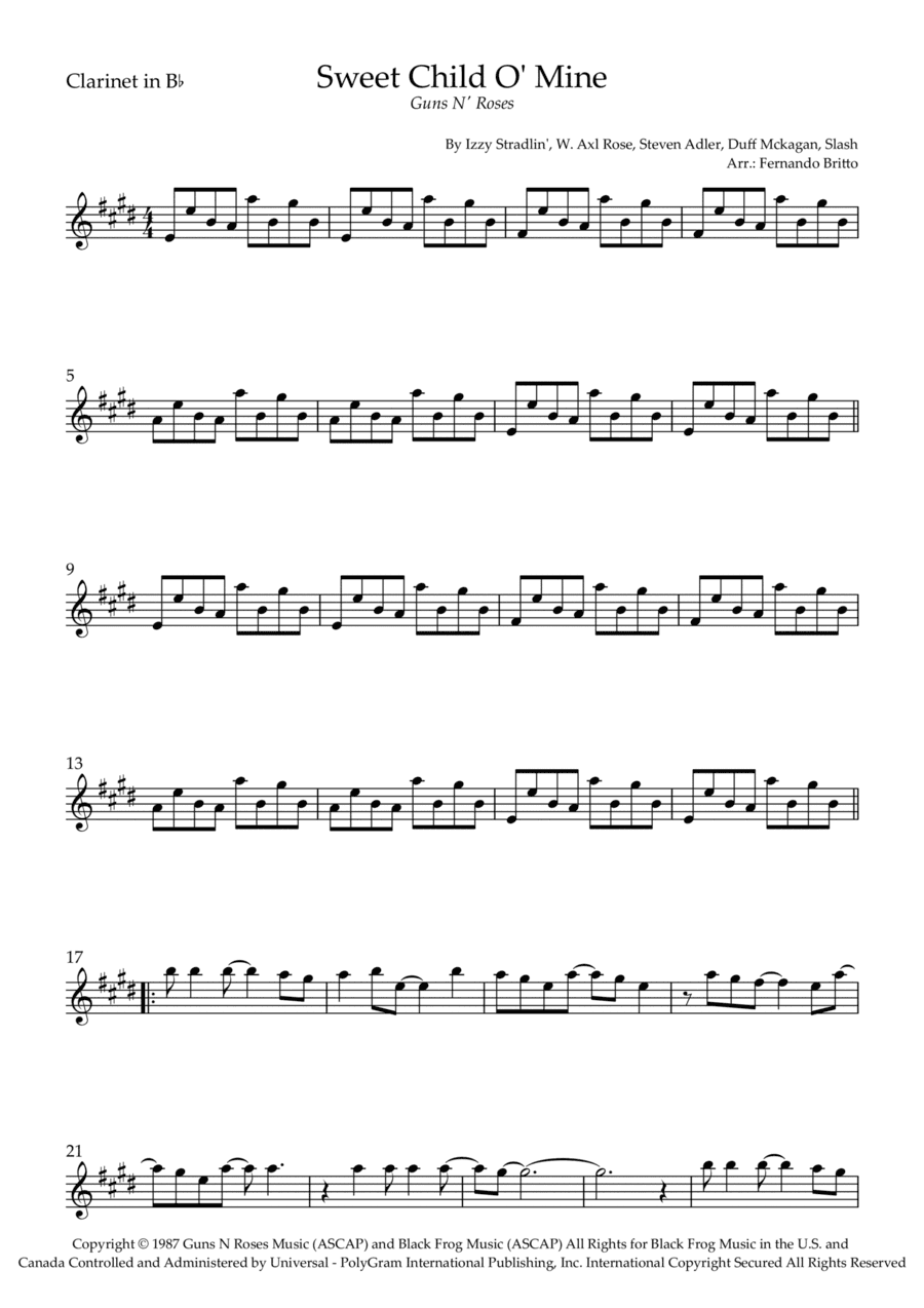 Sweet Child O' Mine (arr. Fernando Britto)