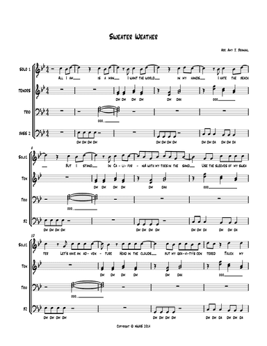 Sweater Weather (arr. Amy J. Branahl)