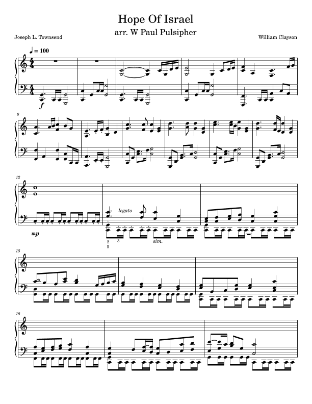 Hope Of Israel (arr. W Paul Pulsipher)