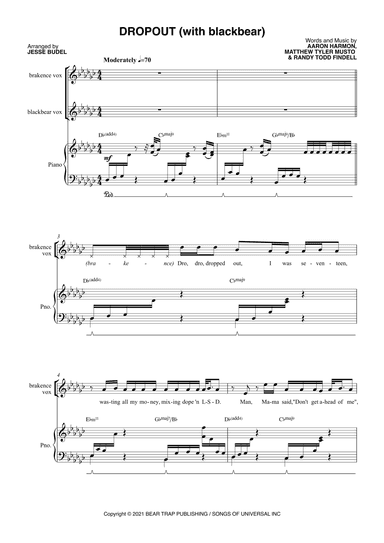 Dropout (with Blackbear) (arr. Jesse Budel)