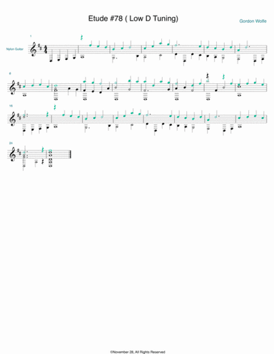 Etude for Guitar  #78 ( Low D Tuning)