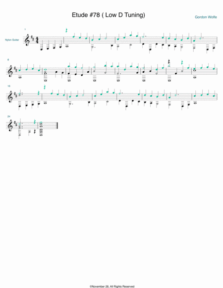Etude for Guitar  #78 ( Low D Tuning)