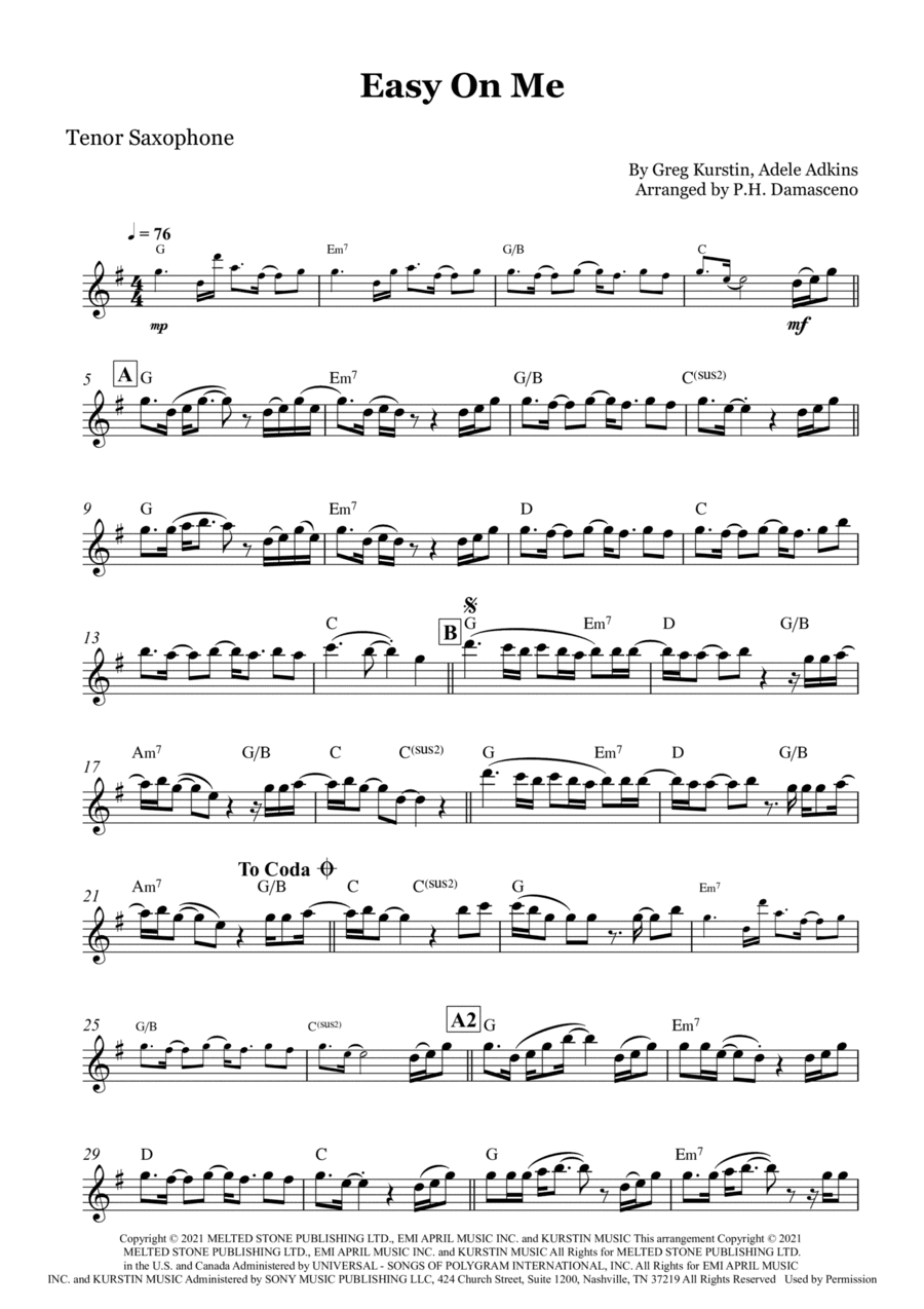 Easy On Me (arr. P.H. Damasceno)