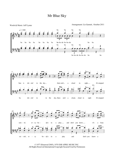 Mr. Blue Sky (arr. Liz Garnett)