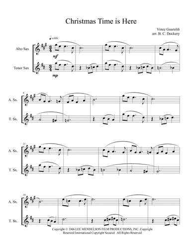Christmas Time Is Here (arr. B. C. Dockery)