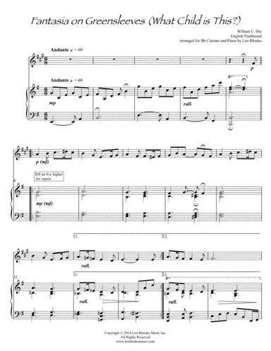 What Child Is This? - for Clarinet and Piano (arr. Len Rhodes)