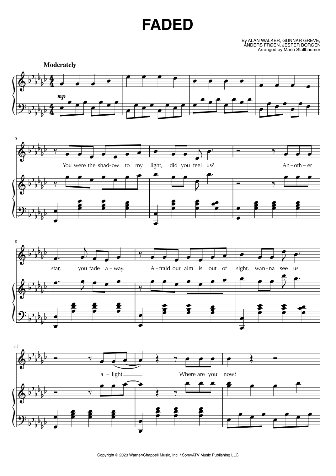 Faded (arr. Mario Stallbaumer)