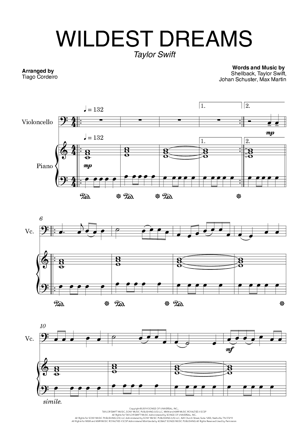 Wildest Dreams (arr. Tiago Cordeiro)