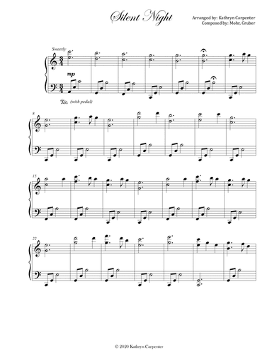 Silent Night (Intermediate Piano) (arr. Kathryn Carpenter)